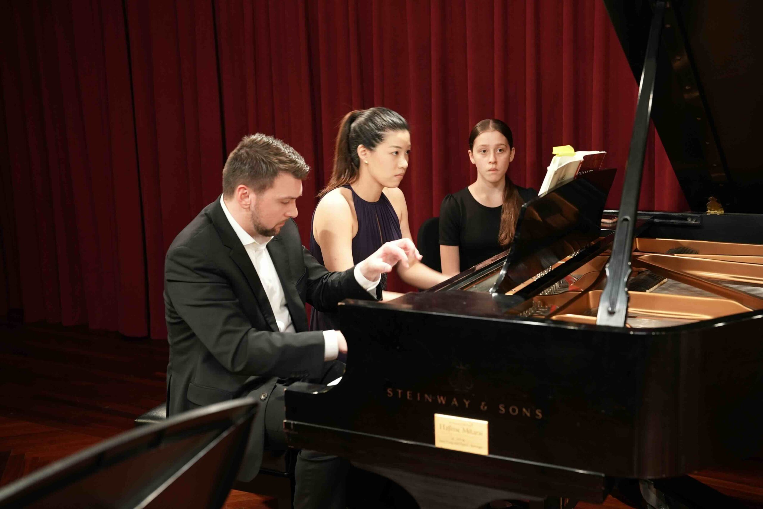 A piano duet at the Loeffler anniversary concert.