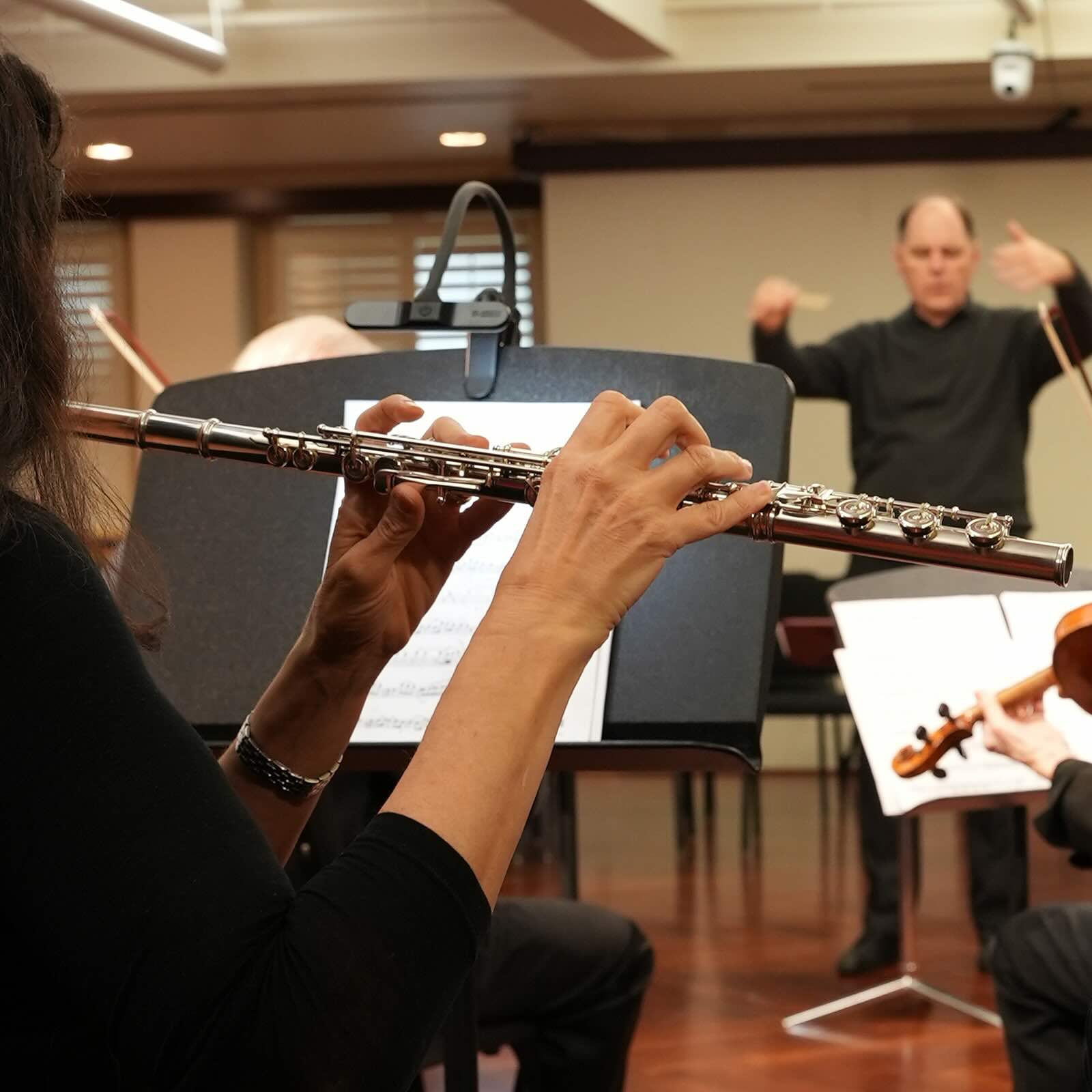 A view from the flute section in our Noontime Orchestra.