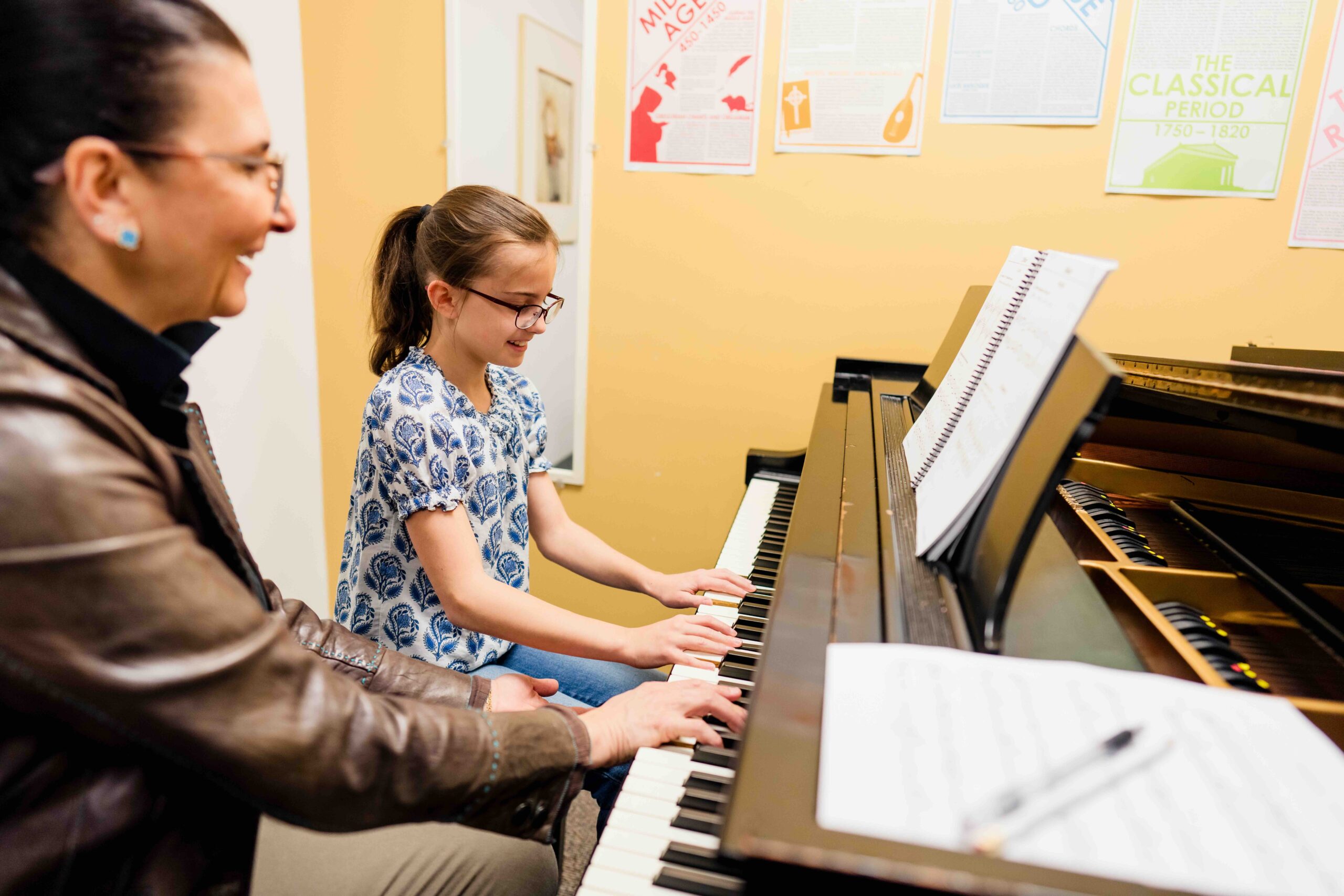 A piano lesson at our Strathmore campus.